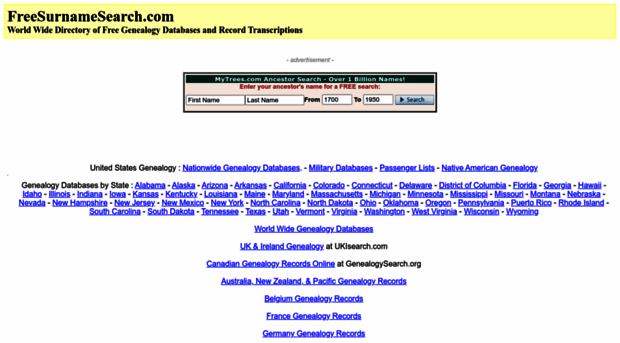 freesurnamesearch.com