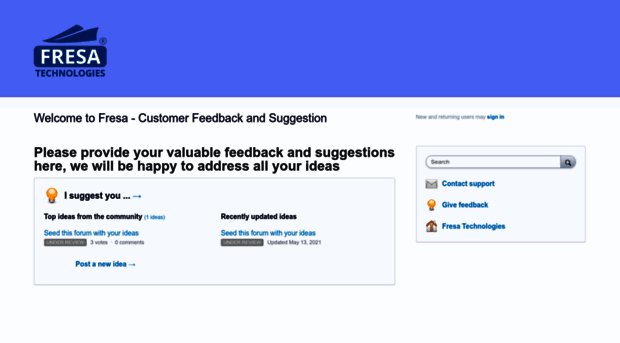 fresa.uservoice.com