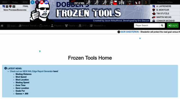 frozenpool.dobberhockey.com