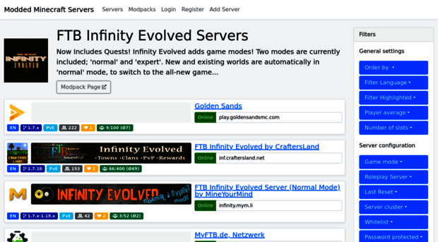 ftbinfinityevolved.serversox.com