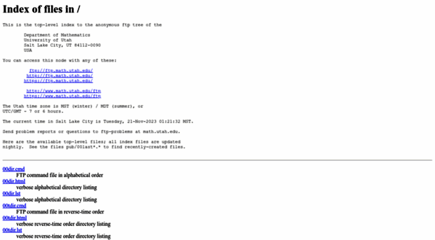 ftp.math.utah.edu