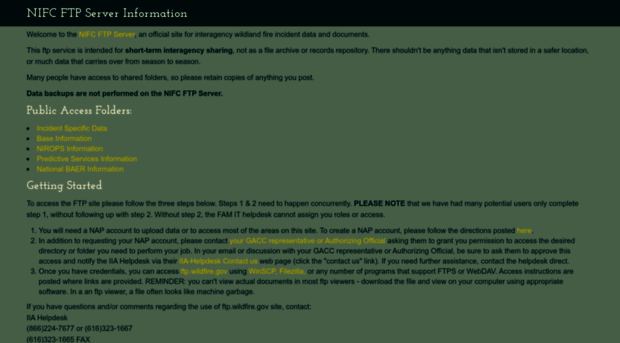 ftp.wildfire.gov - NIFC FTP Server Information - FTP Wildfire