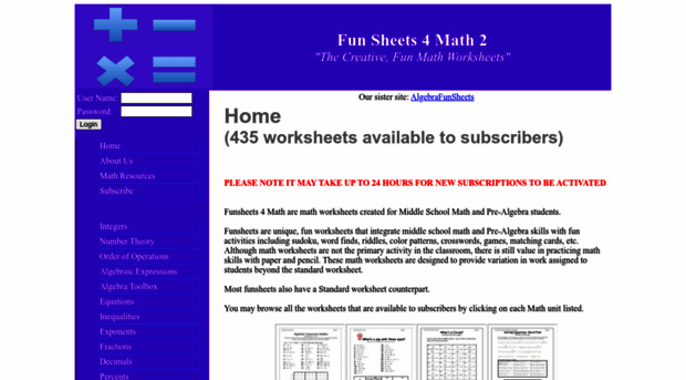 funsheets4math.com