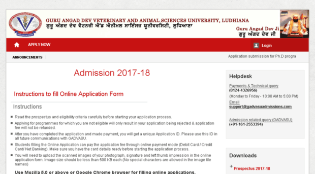 gadvasuadmissions.com