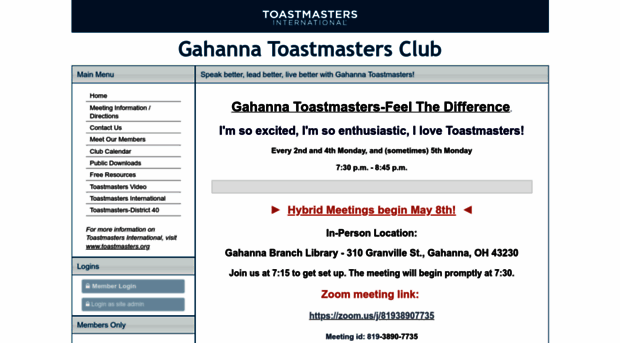 gahannatoastmasters.com