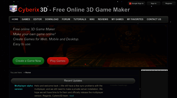 Cyberix3D - Free Online 3D Game Maker