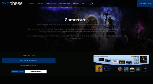 gamercards.exophase.com