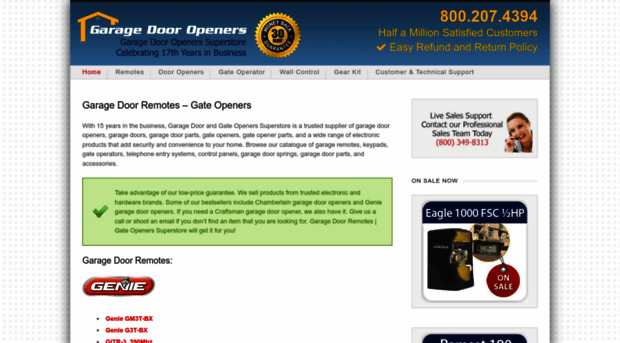 garagedoorremotesgateopeners.com