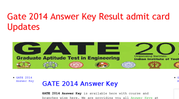 gate2014answerkeyresult.org