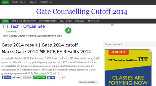 gatecounsellingcutoff2014.in