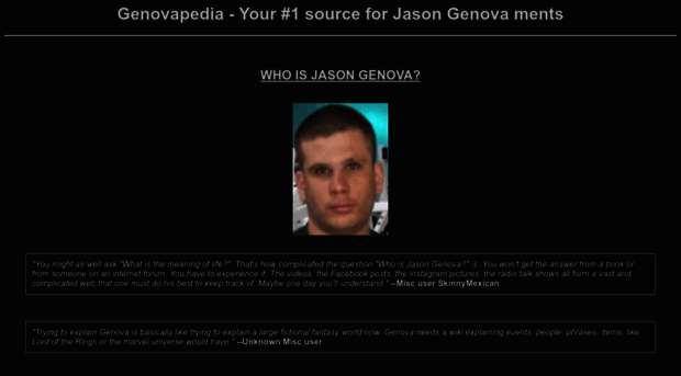 Genovapedia - Your #1 source for Jason Genova ments.