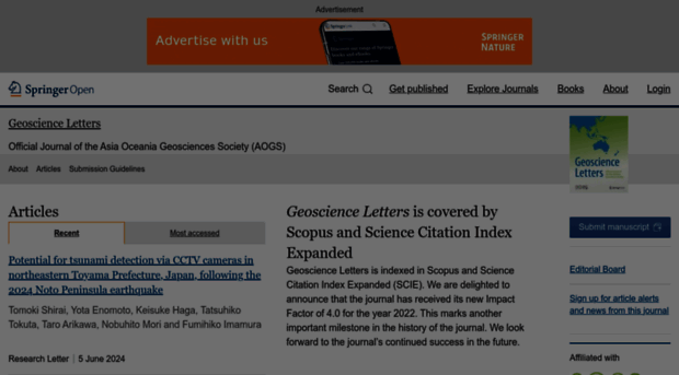 geoscienceletters.springeropen.com