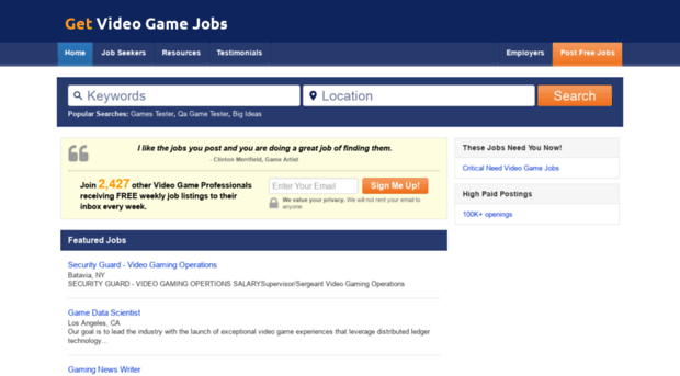 getvideogamejobs.com