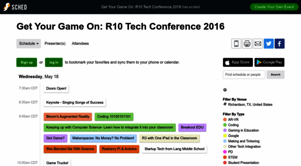 getyourgameonr10techconfere2016.sched.org