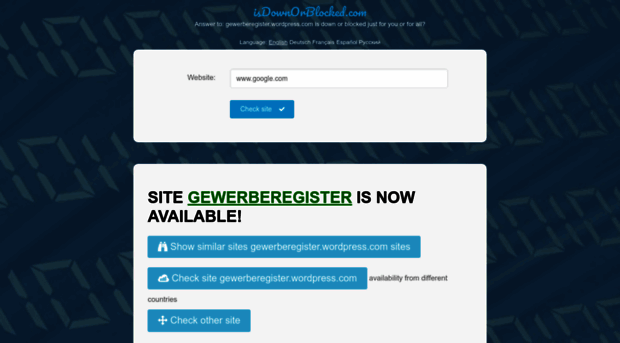 gewerberegister.wordpress.com.isdownorblocked.com