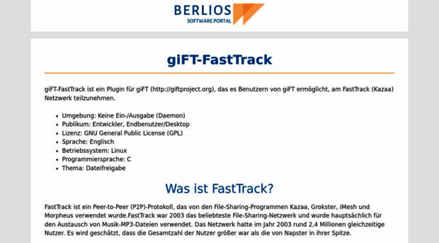 gift-fasttrack.berlios.de