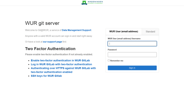 Screenshot of git.wur.nl website