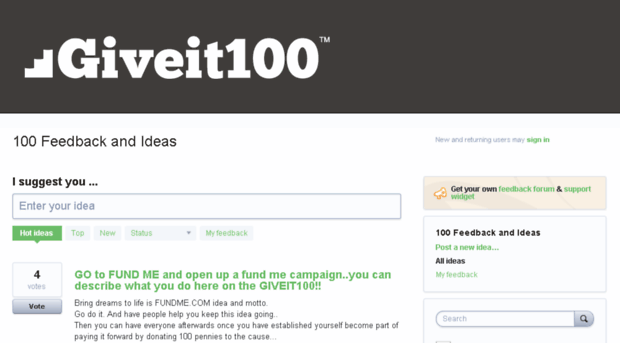 giveit100.uservoice.com