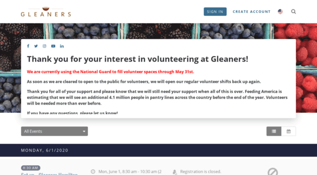 gleaners.volunteerhub.com