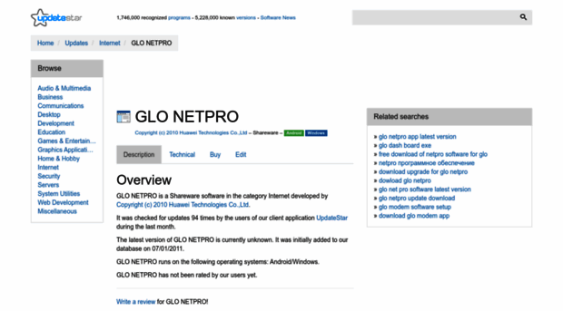 glo-netpro.updatestar.com