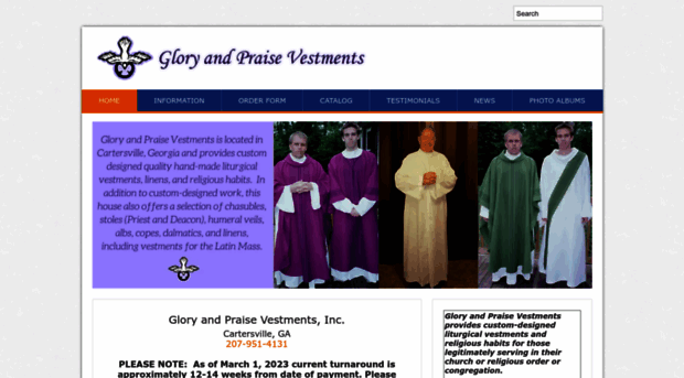 gloryandpraisevestments.com