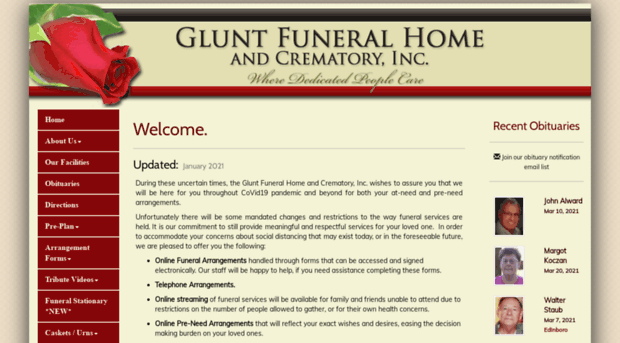 gluntfuneralhome.com