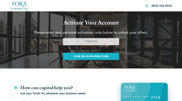 activation page of forafinancial.com/activate