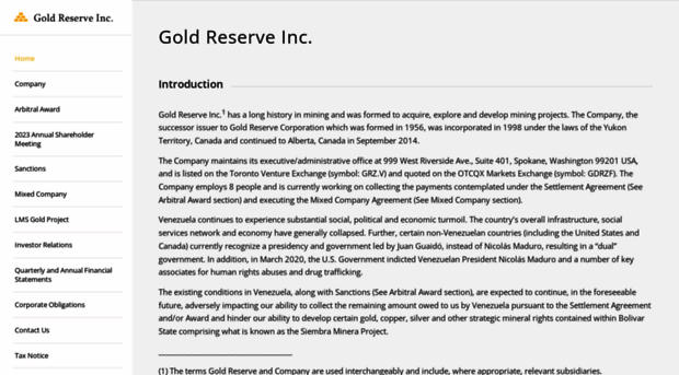 goldreserveinc.com