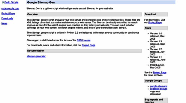 goog-sitemapgen.sourceforge.net