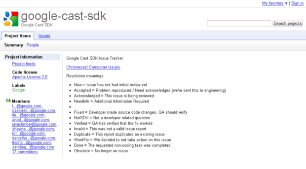 google-cast-sdk.googlecode.com