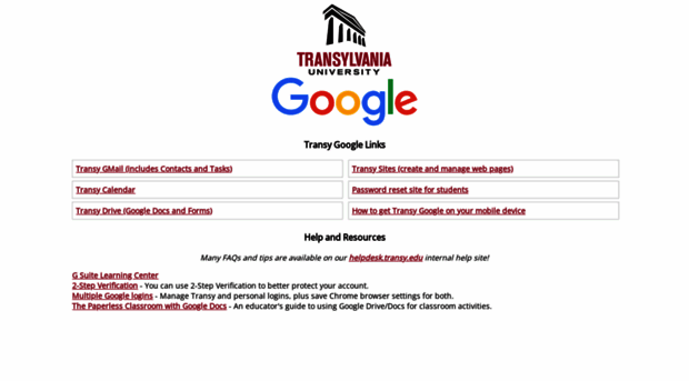 google.transy.edu