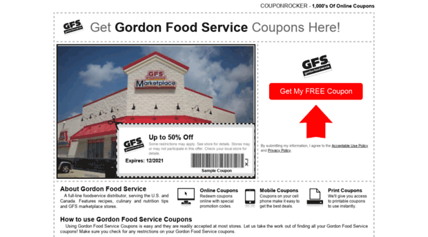 gordonfood.couponrocker.com