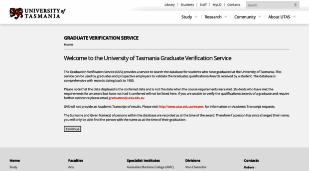 graduation-verification-service.utas.edu.au