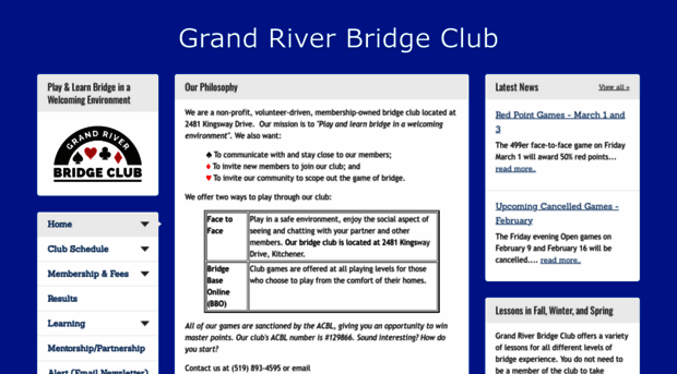 grandriverbridgeclub.com