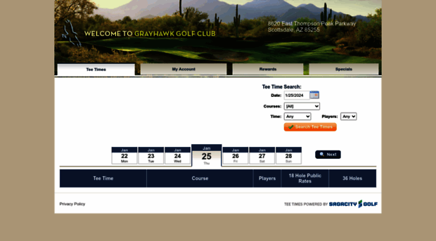 grayhawk.quick18.com