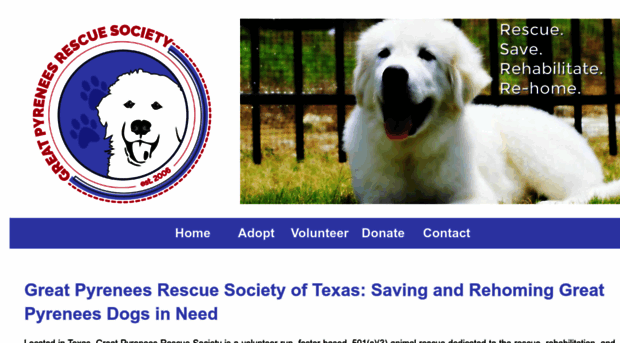 greatpyreneesrescuesociety.org