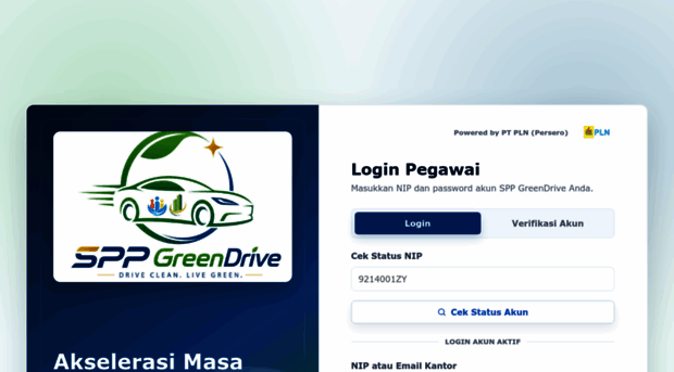 greendrive.spppln.co.id - Login - SPP GreenDrive - Green Drive SPP Pln