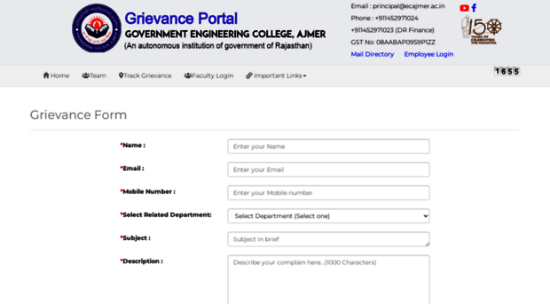 grievances.ecajmer.ac.in