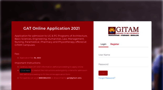 gsibvspadmissions.gitam.edu