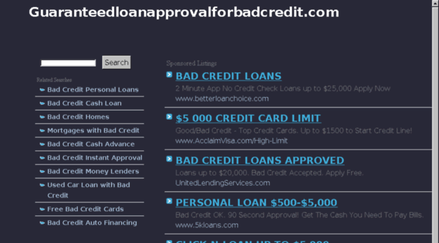 guaranteedloanapprovalforbadcredit.com