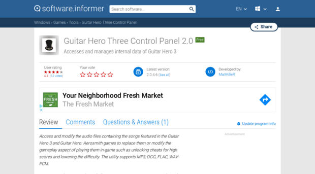 guitar-hero-three-control-panel.software.informer.com