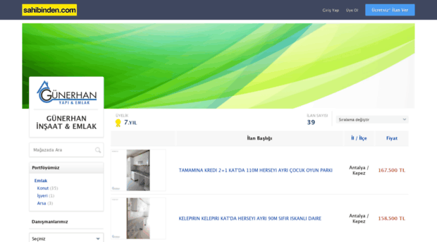 gunerhanyapiemlak.sahibinden.com