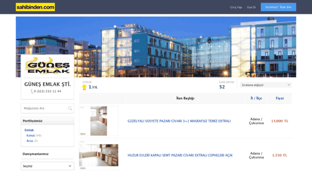 gunesemlakadana.sahibinden.com