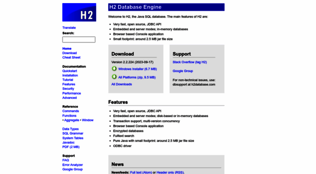 h2database.com