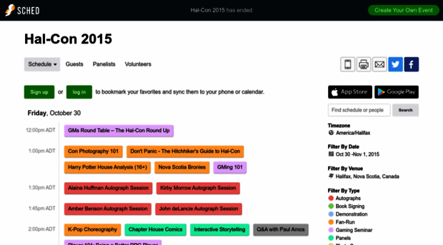 halcon2015.sched.org