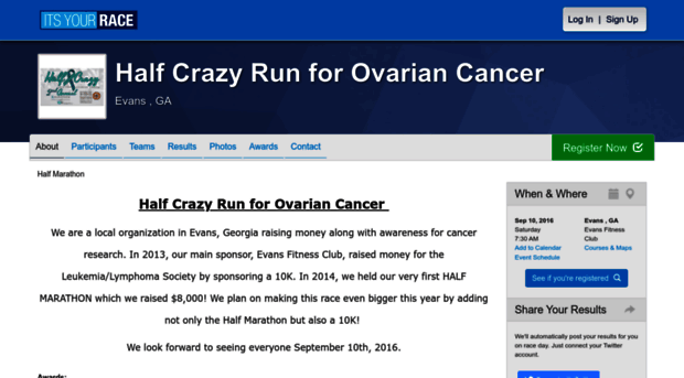 halfcrazyrunforovariancancer.itsyourrace.com