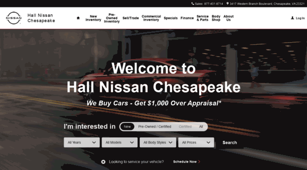 hallnissanofchesapeake.com