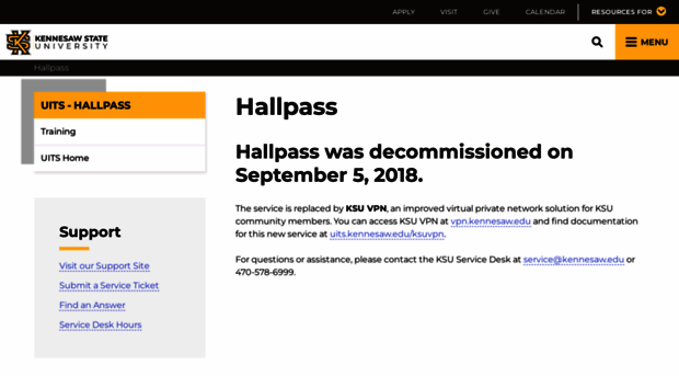 hallpass.kennesaw.edu