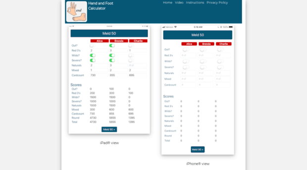 handandfootcalculator.com