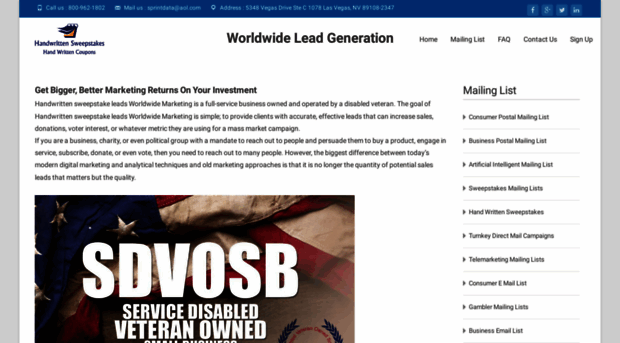 handwrittensweepstakeleads.com